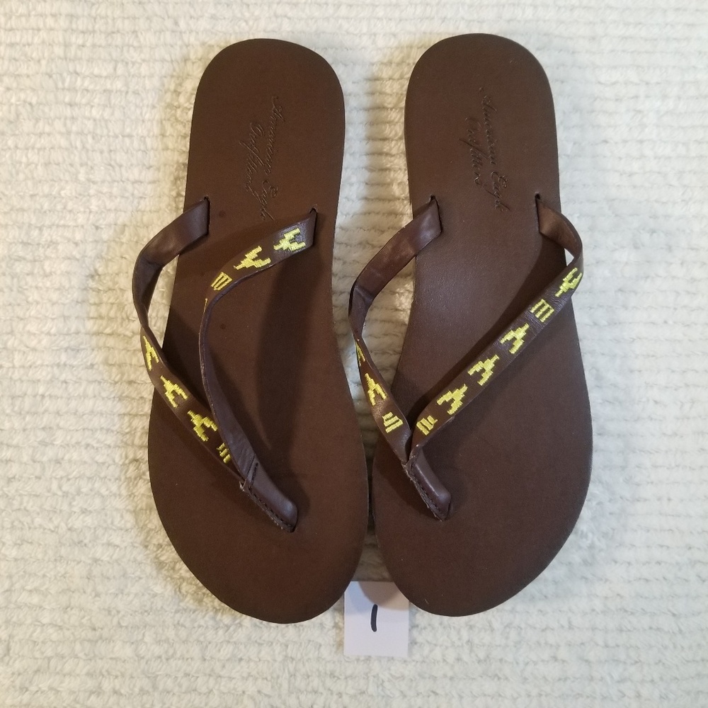AE leather flip flops
